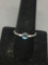 Round 4mm Moonstone Cabochon Center w/ Round CZ Accents Sterling Silver Ring Band