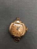 Bulova Designer Vintage Square 15mm 14Kt Rose Rolled Gold Loose Watch No Band