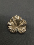 Organic Freeform Styled Leaf Design 23x23mm Sterling Silver Pendant