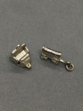 Lot of Two Detailed Sterling Silver Covered Wagon Charms