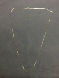 Serpentine Link 0.75mm Wide 20in Long High Polished Italian Made Sterling Silver Chain