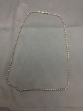 Elongated Bead Ball Link 2.75mm Wide 26in Long Signed Designer Sterling Silver Chain