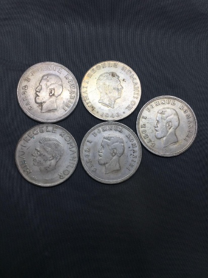 Lot of 5 Large Roman Coins - SILVER? REPRODUCTIONS?
