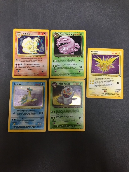 Vintage 5 Count Lot of WOTC Wizards of the Coast POKEMON Holo Holofoil Rare Cards
