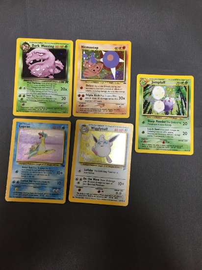 Vintage 5 Count Lot of WOTC Wizards of the Coast POKEMON Holo Holofoil Rare Cards