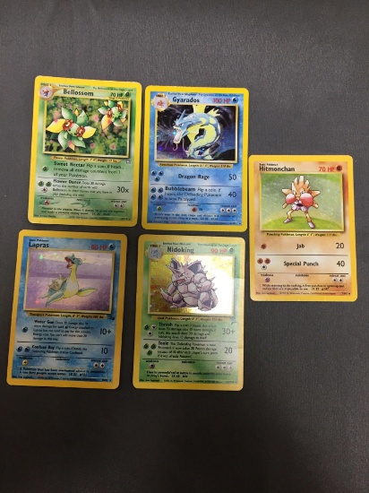 Vintage 5 Count Lot of WOTC Wizards of the Coast POKEMON Holo Holofoil Rare Cards