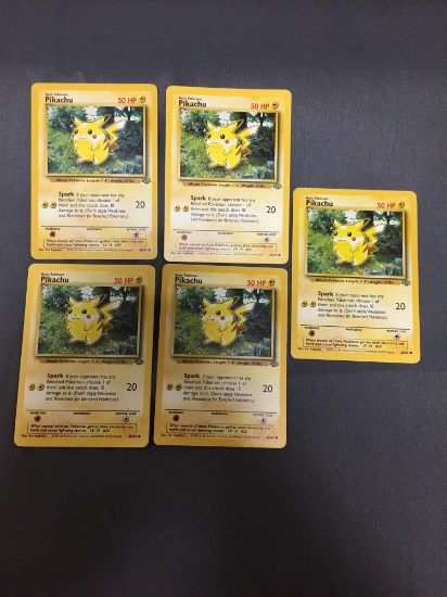 Lot of 5 Jungle Pikachu Red Cheeks Pokemon Cards 60/64