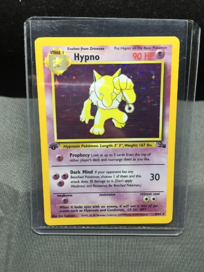 1st Edition Fossil Holo Rare Pokemon Card - Hypno 8/62