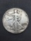 1942 United States Walking Liberty Half Dollar - 90% Silver Coin - 0.361 ASW