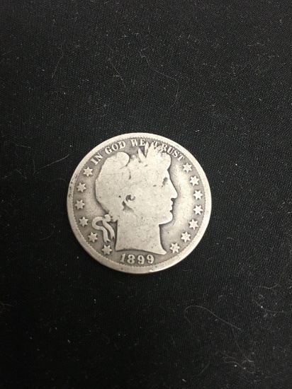 1899 United States Barber Silver Half Dollar - 90% Silver Coin from Collection