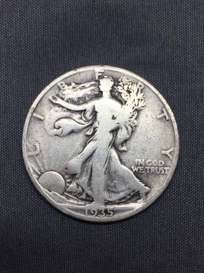 1935-D United States Walking Liberty Half Dollar - 90% Silver Coin - 0.361 ASW