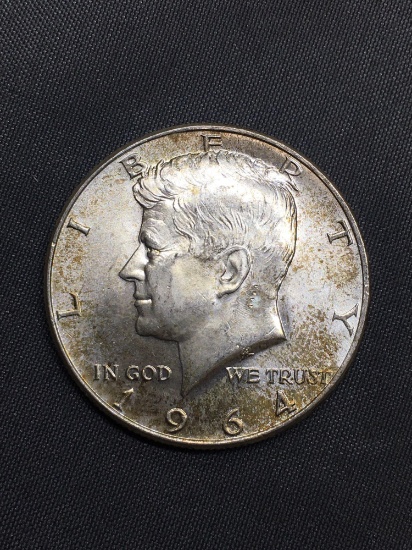 1964 United States Kennedy Half Dollar - 90% Silver Coin - 0.361 ASW