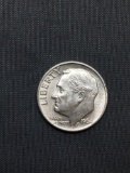 AU/BU Uncirculated 1964-D United States Roosevelt Dime - 90% Silver Coin