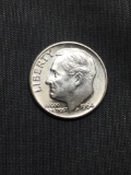 AU/BU Uncirculated 1964-D United States Roosevelt Dime - 90% Silver Coin