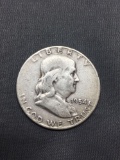 1954-D United States Franklin Half Dollar - 90% Silver Coin - 0.361 ASW