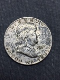 1957-D United States Franklin Half Dollar - 90% Silver Coin - 0.361 ASW