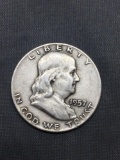 1957-D United States Franklin Half Dollar - 90% Silver Coin - 0.361 ASW