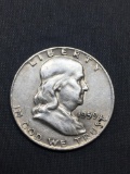 1959-D United States Franklin Half Dollar - 90% Silver Coin - 0.361 ASW