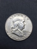 1952-S United States Franklin Half Dollar - 90% Silver Coin - 0.361 ASW