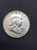 1951-S United States Franklin Half Dollar - 90% Silver Coin - 0.361 ASW