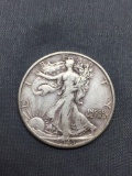 1943-D United States Walking Liberty Half Dollar - 90% Silver Coin - 0.361 ASW