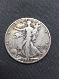 1944-D United States Walking Liberty Half Dollar - 90% Silver Coin - 0.361 ASW