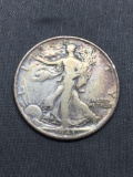 1943 United States Walking Liberty Half Dollar - 90% Silver Coin - 0.361 ASW