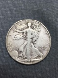 1939-D United States Walking Liberty Half Dollar - 90% Silver Coin - 0.361 ASW