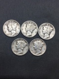 Random Date US Mercury Dime from DISCOVERED SAFE ROLL - 90% Silver - TIMES THE MONEY