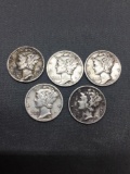 Random Date US Mercury Dime from DISCOVERED SAFE ROLL - 90% Silver - TIMES THE MONEY