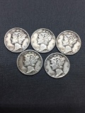 Random Date US Mercury Dime from DISCOVERED SAFE ROLL - 90% Silver - TIMES THE MONEY