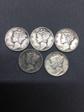 Random Date US Mercury Dime from DISCOVERED SAFE ROLL - 90% Silver - TIMES THE MONEY