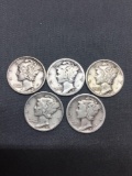 Random Date US Mercury Dime from DISCOVERED SAFE ROLL - 90% Silver - TIMES THE MONEY