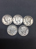 Random Date US Mercury Dime from DISCOVERED SAFE ROLL - 90% Silver - TIMES THE MONEY