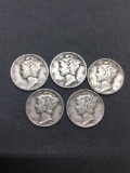 Random Date US Mercury Dime from DISCOVERED SAFE ROLL - 90% Silver - TIMES THE MONEY