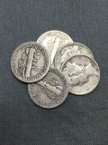 Random Date US Mercury Dime from DISCOVERED SAFE ROLL - 90% Silver - TIMES THE MONEY