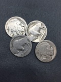 Lot of 4 United States Buffalo Nickels from PAWN SHOP