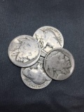 Lot of 4 United States Buffalo Nickels from PAWN SHOP