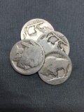 Lot of 4 United States Buffalo Nickels from PAWN SHOP