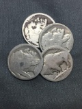 Lot of 4 United States Buffalo Nickels from PAWN SHOP