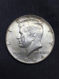 1964 United States Kennedy Half Dollar - 90% Silver Coin - 0.361 ASW