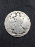 1917 United States Walking Liberty Half Dollar - 90% Silver Coin - 0.361 ASW