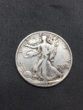 1944 United States Walking Liberty Half Dollar - 90% Silver Coin - 0.361 ASW