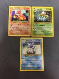 Base Set Unlimited Starter Evolutions 3 Pokemon Card Lot - Charmeleon Wartortle Ivysaur