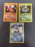 Base Set Unlimited Starter Evolutions 3 Pokemon Card Lot - Charmeleon Wartortle Ivysaur