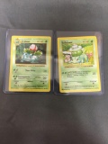 Pair of Shadowless Base Set Pokemon - Bulbasaur & Ivysaur Evolution