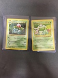 Pair of Shadowless Base Set Pokemon - Bulbasaur & Ivysaur Evolution