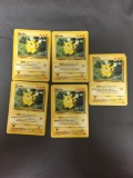 5 Count Lot of PIKACHU JUNGLE Pokemon Cards 60/64 - Red Cheeks Starter - Iconic Art