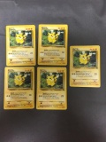 5 Count Lot of PIKACHU JUNGLE Pokemon Cards 60/64 - Red Cheeks Starter - Iconic Art