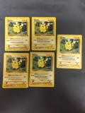 5 Count Lot of PIKACHU JUNGLE Pokemon Cards 60/64 - Red Cheeks Starter - Iconic Art